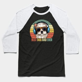 Best Dog Dad Ever Paw Fathers Day Baseball T-Shirt